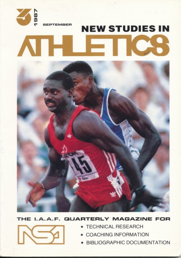 Titelbild von "Neue Studien im Leichtathletik September 1987" mit zwei Personen.