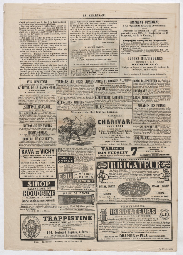 Alte Zeitungsseite mit verschiedenen Anzeigen.