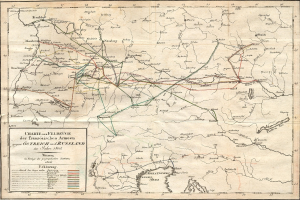 Alte Deutschlandkarte mit schwarzem Rand, detaillierten Straßen und Autobahnen, mit Text.
