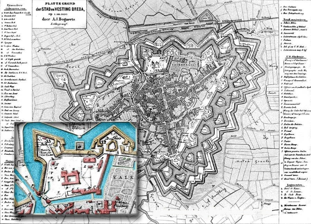Schwarze und wei├če historische Karte von Hamburg, Deutschland, mit Stra├čen und Geb├Ąuden, begleitet von einem Textdokument auf der linken Seite und einer Geb├Ąudebild auf der rechten Seite.