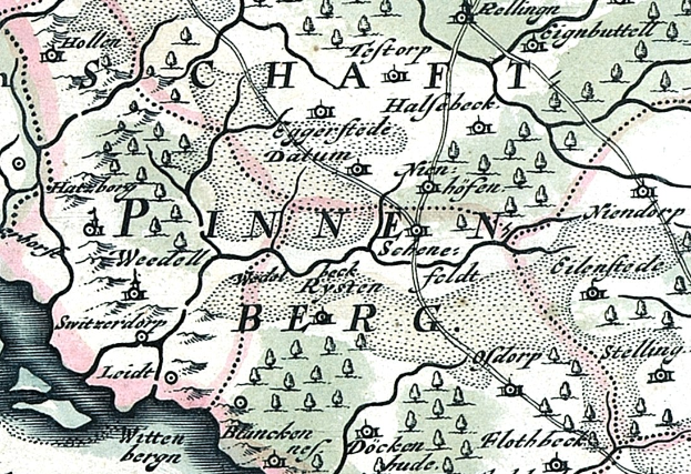 Ausführliche alte Karte von Painen, Deutschland, mit Straßen, Gebäuden, Sehenswürdigkeiten und zusätzlichem Stadtinformationen.